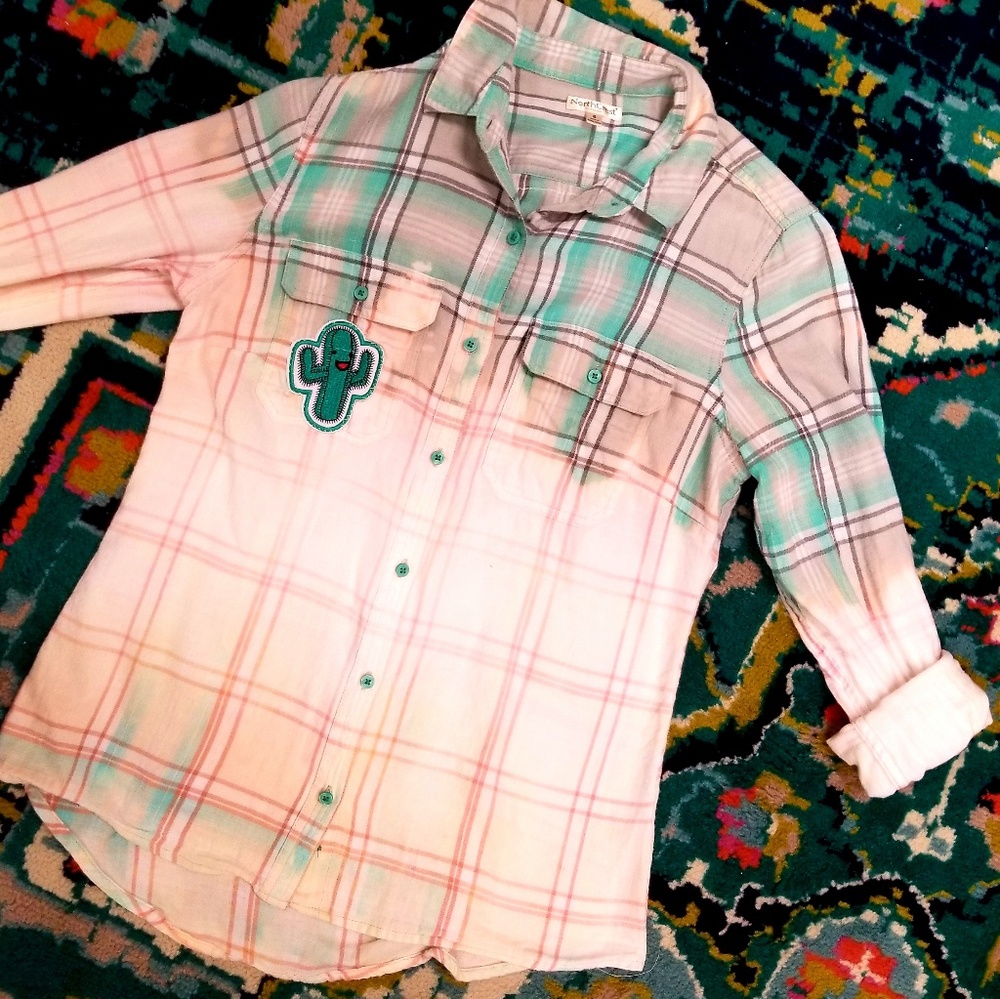 Size S upcycled flannel